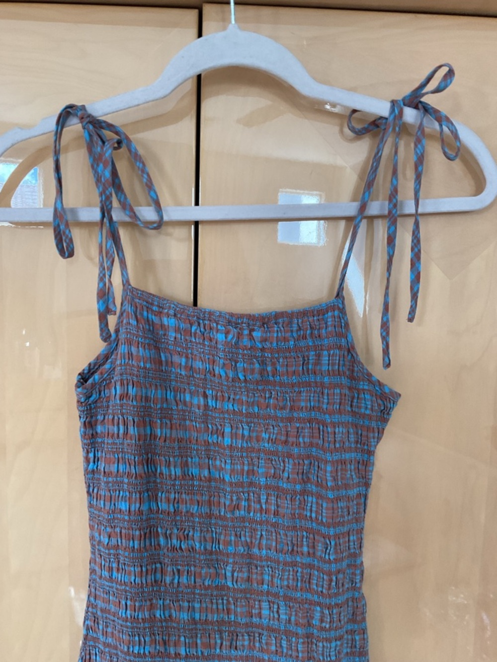 Topshop midi dress blue plaid - Picture 4 of 5